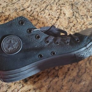All Black converse high tops